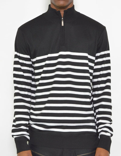 Load image into Gallery viewer, QUARTER ZIP STRIPE POLLUVER