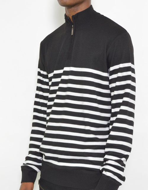 Load image into Gallery viewer, QUARTER ZIP STRIPE POLLUVER