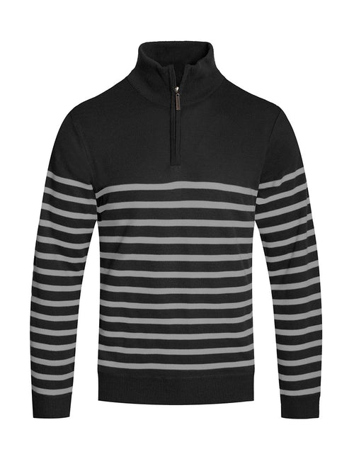 Load image into Gallery viewer, QUARTER ZIP STRIPE POLLUVER