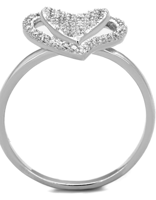 Load image into Gallery viewer, TS192 - Rhodium 925 Sterling Silver Ring with AAA Grade CZ  in Clear
