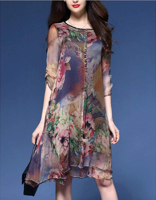 Load image into Gallery viewer, Womens Quarter Sleeve Floral Dress