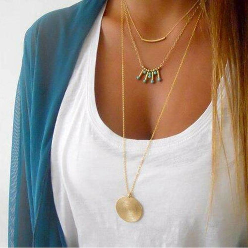 Load image into Gallery viewer, Turquoise Multilayer Necklace