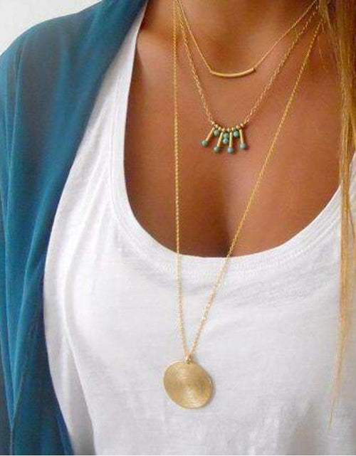Load image into Gallery viewer, Turquoise Multilayer Necklace