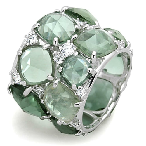 Load image into Gallery viewer, LOS764 - Rhodium 925 Sterling Silver Ring with Synthetic Synthetic