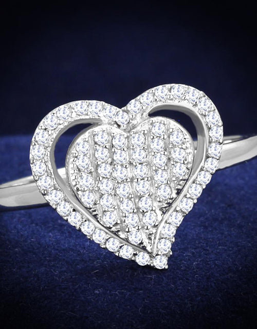 Load image into Gallery viewer, TS192 - Rhodium 925 Sterling Silver Ring with AAA Grade CZ  in Clear
